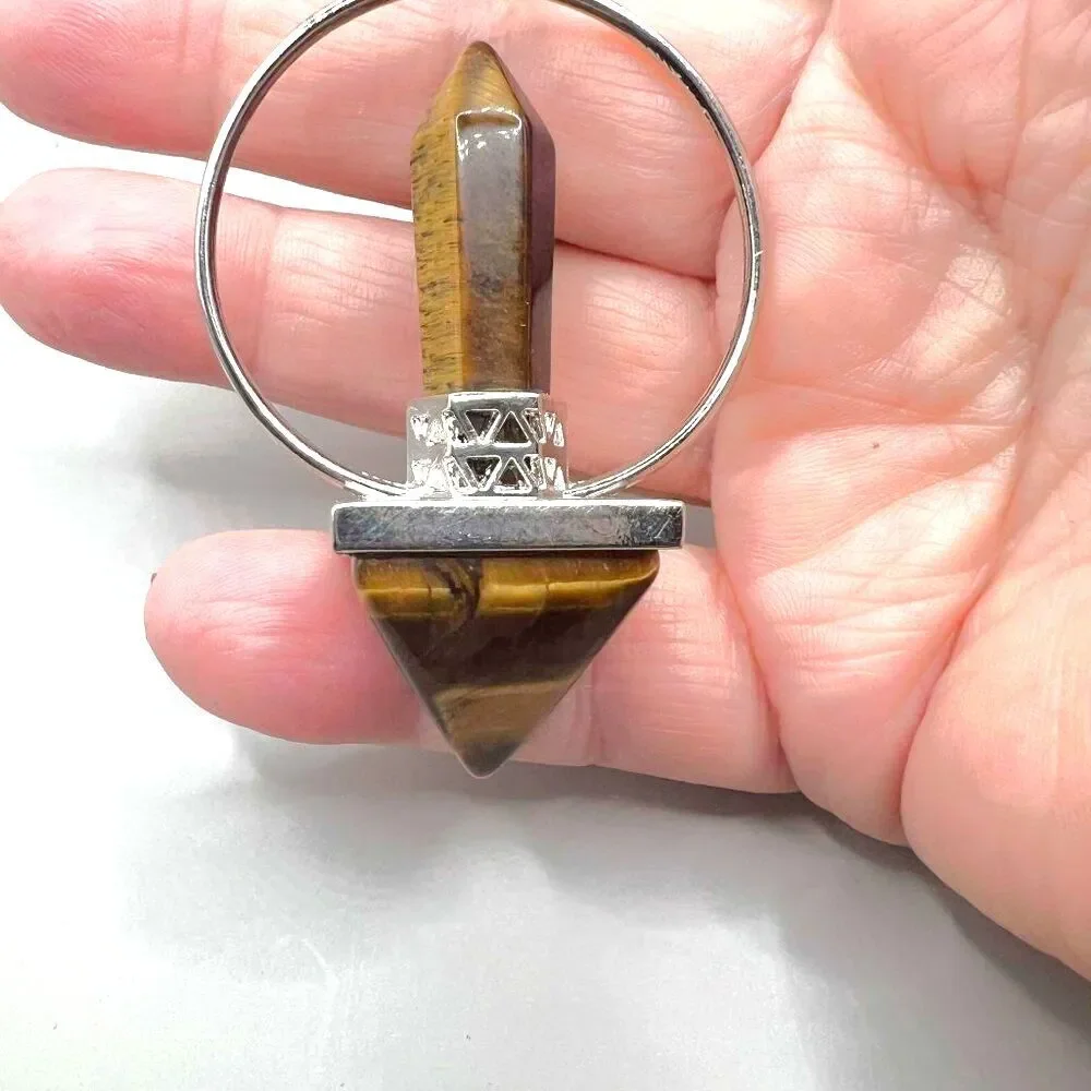 Tiger Eye Pendulum with Chakra Chain - NWOT